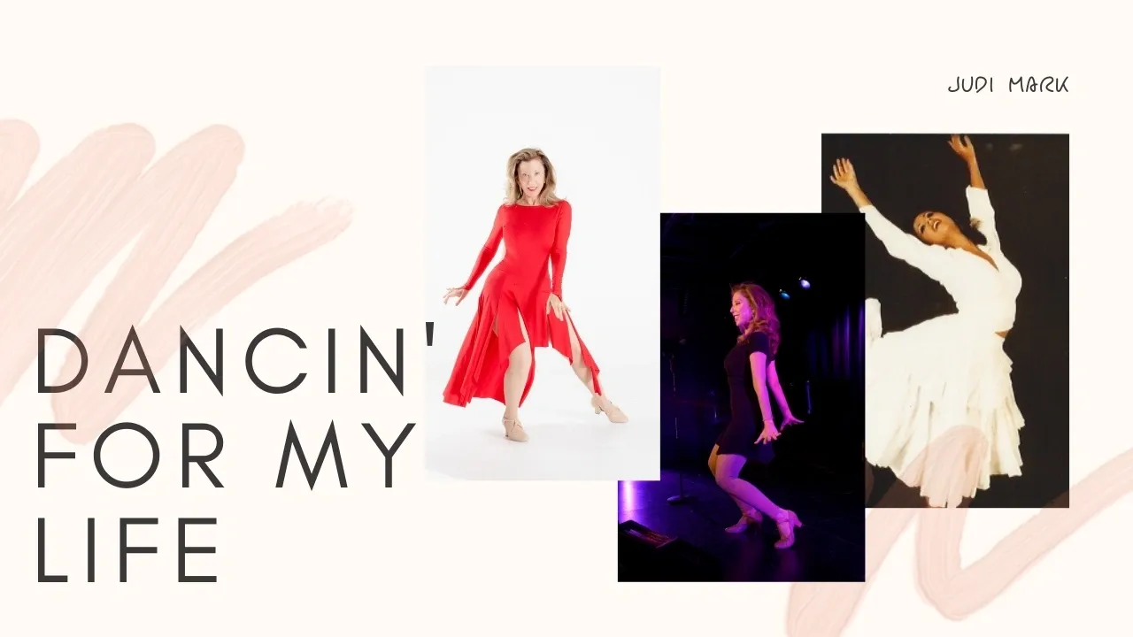 A collage of photos with the words " dancin ' my way ".